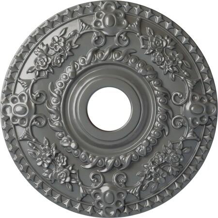 Ekena Millwork Rose Ceiling Medallion (Fits Canopies up to 7 1/4"), Hand-Painted Silver, 18"OD x 3 1/2"ID x 1 1/2"P CM18ROSLS